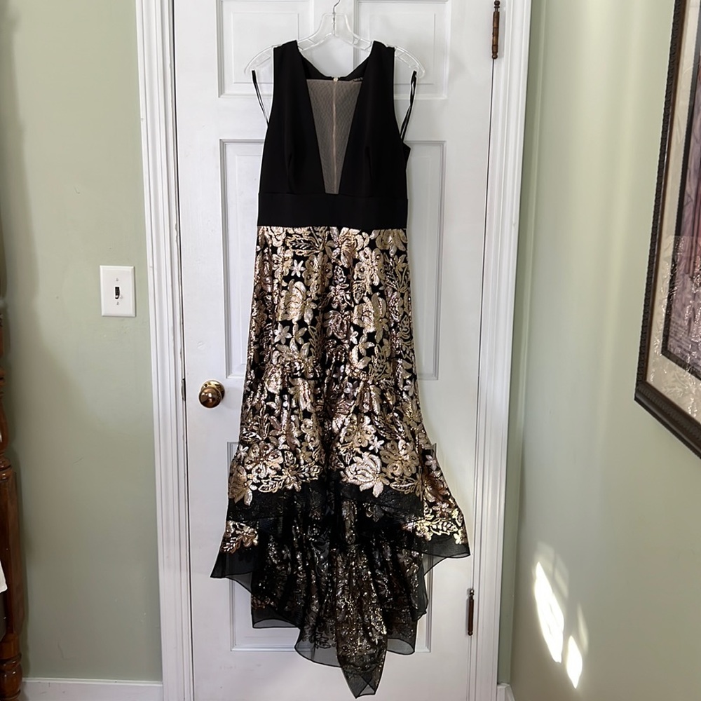 Black with gold sequins formal dress
